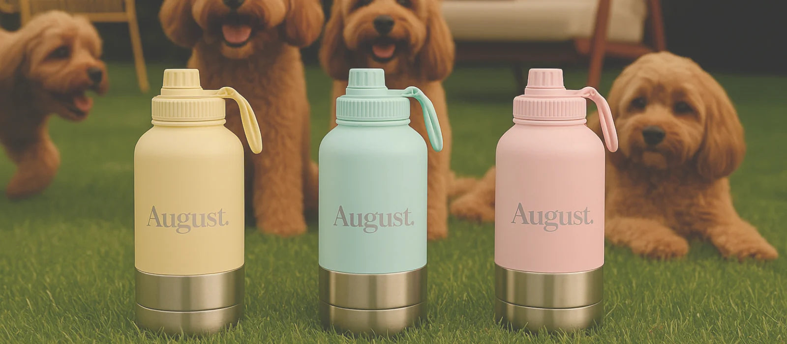 August 3-in-1 Dog Water Bottle – Leakproof, Portable, and Stylish